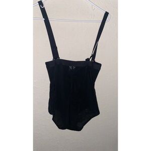 Black Sheer Shapewear Bodysuit with Adjustable Straps